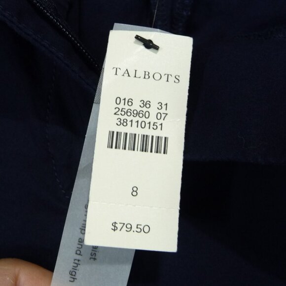 TALBOTS SIZE 8 WIDE LEG CROP PANTS NAVY - Picture 9 of 11